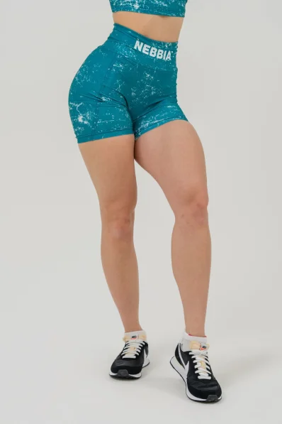 NEBBIA • 5" HAMMIES High-Waisted Leg Shorts Green • Nebshop.cz
