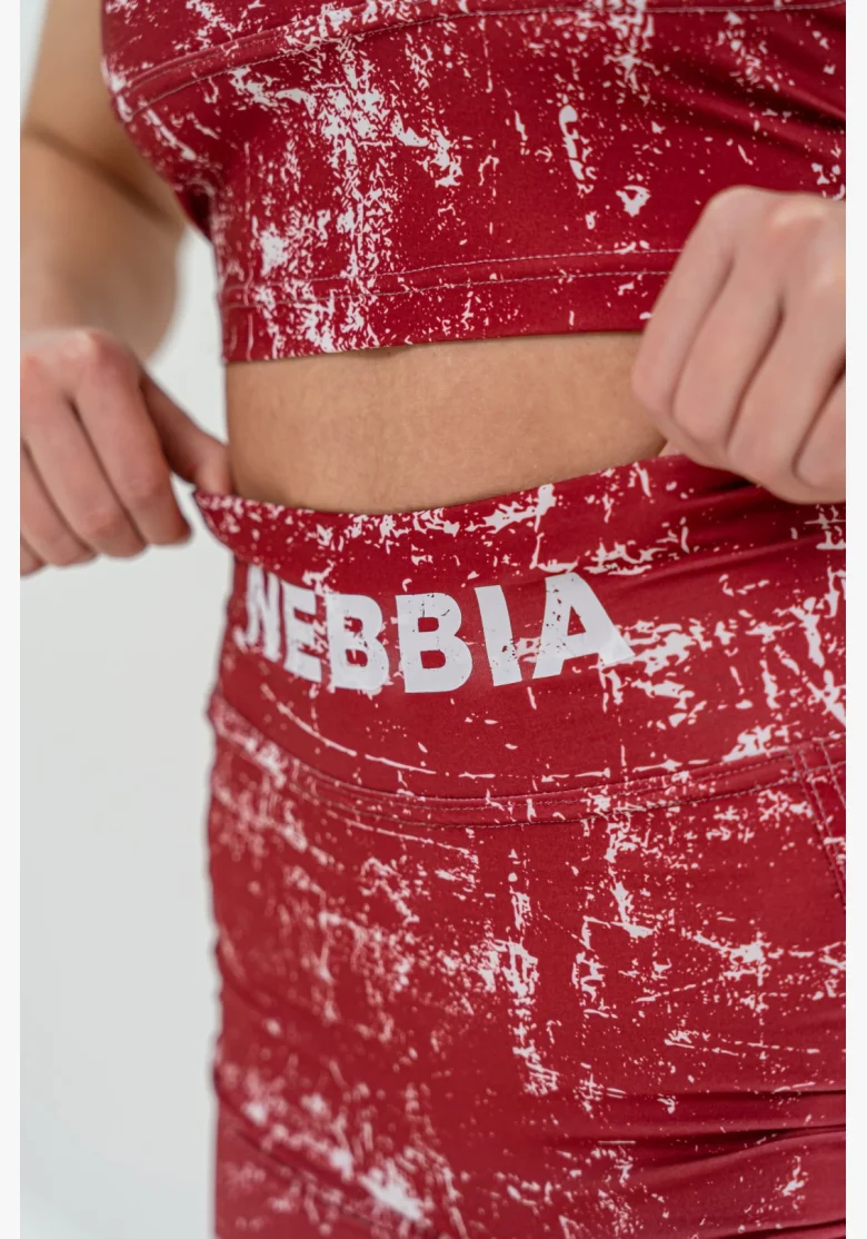 NEBBIA • 5" HAMMIES Red High-Waisted Leggings Shorts • Nebshop.cz