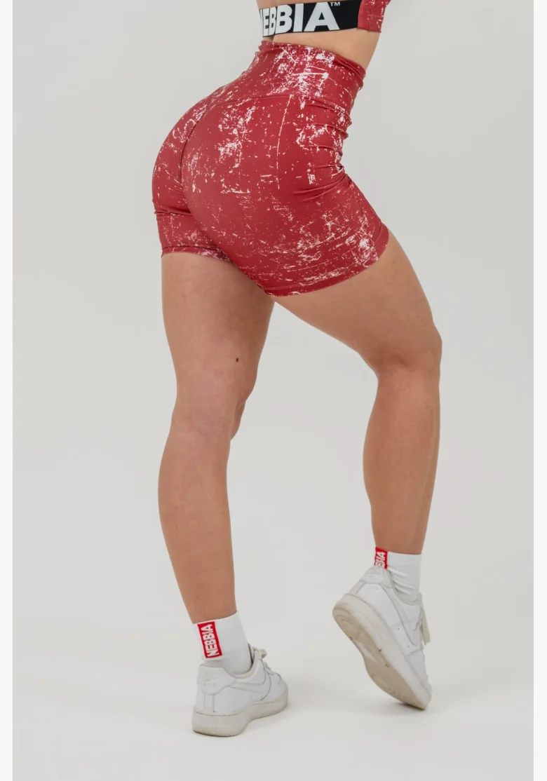 NEBBIA • 5" HAMMIES Red High-Waisted Leggings Shorts • Nebshop.cz