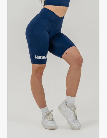 NEBBIA • 9″ SNATCHED high-waisted leggings shorts blue • Nebshop.cz