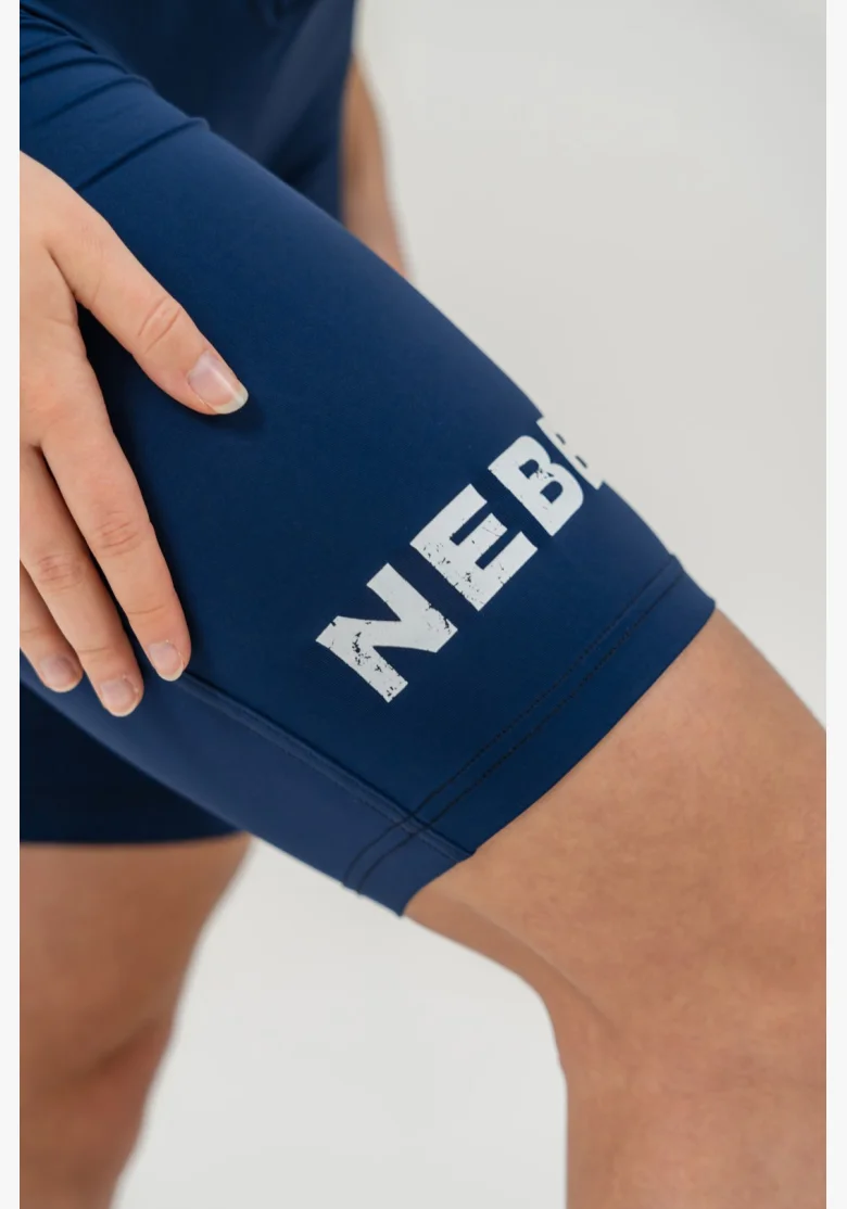 NEBBIA • 9″ SNATCHED high-waisted leggings shorts blue • Nebshop.cz