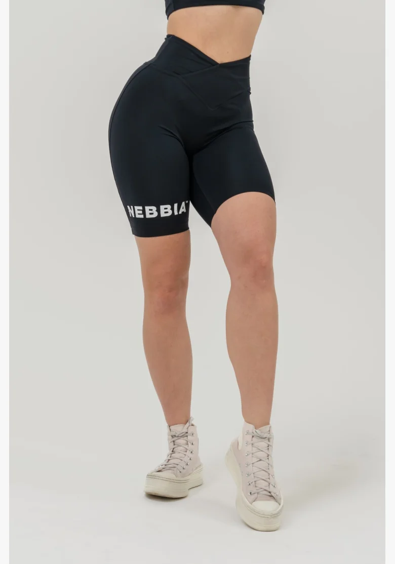 NEBBIA • High-waisted 9″ SNATCHED shorts black • Nebshop.com