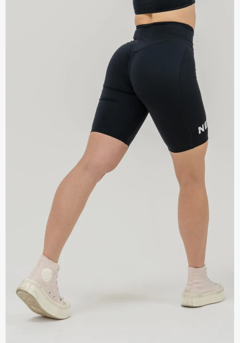 NEBBIA • High-waisted 9″ SNATCHED shorts black • Nebshop.com