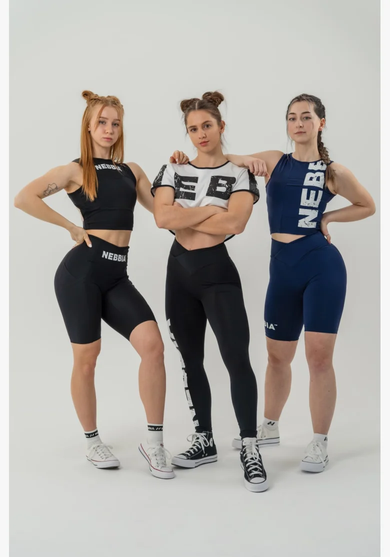 NEBBIA • NEBBIA Fitness leggings with high waist GLUTE CHECK black • Nebshop.com