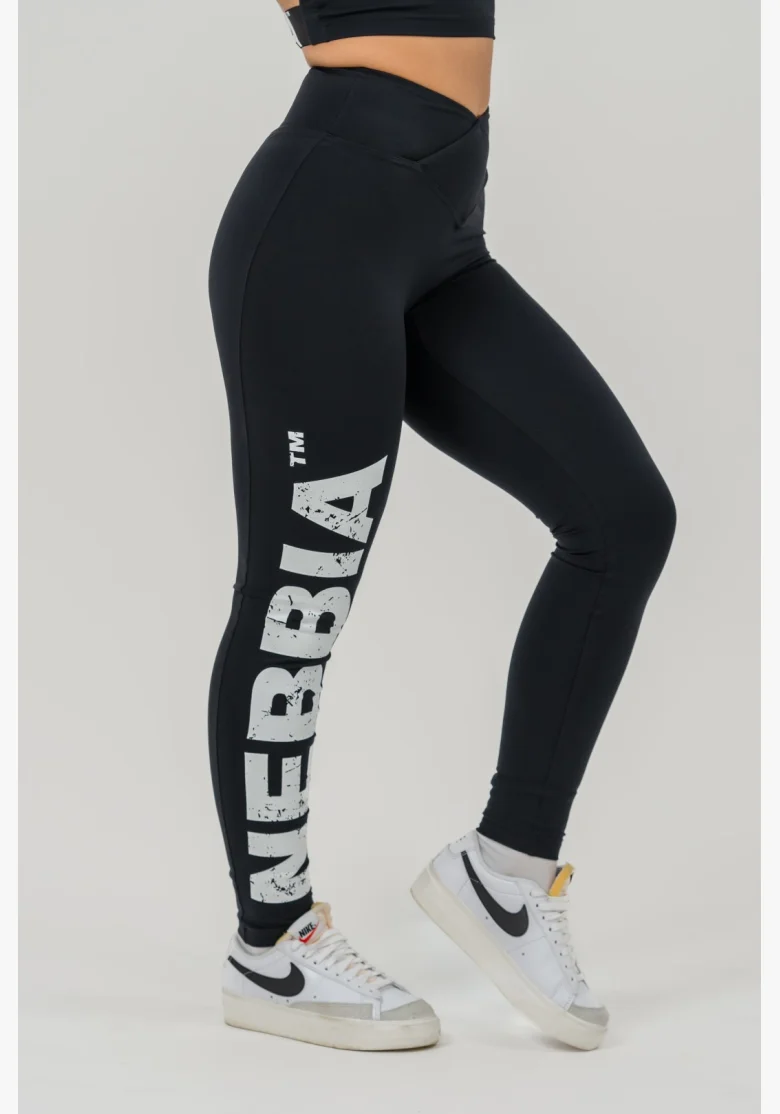 NEBBIA • NEBBIA Fitness leggings with high waist GLUTE CHECK black • Nebshop.com
