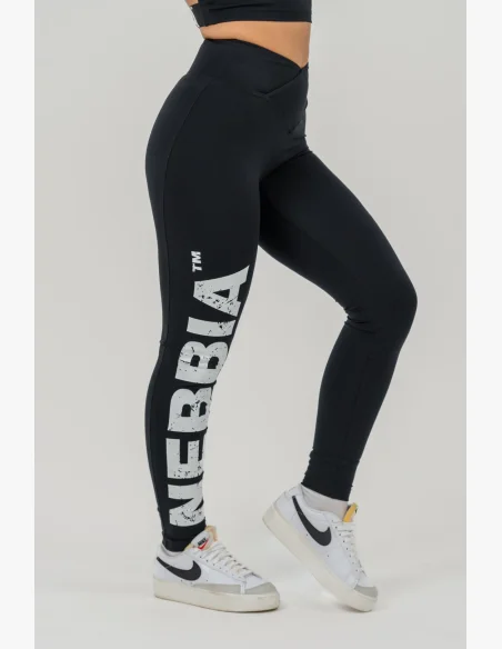 NEBBIA • NEBBIA Fitness leggings with high waist GLUTE CHECK black • Nebshop.com