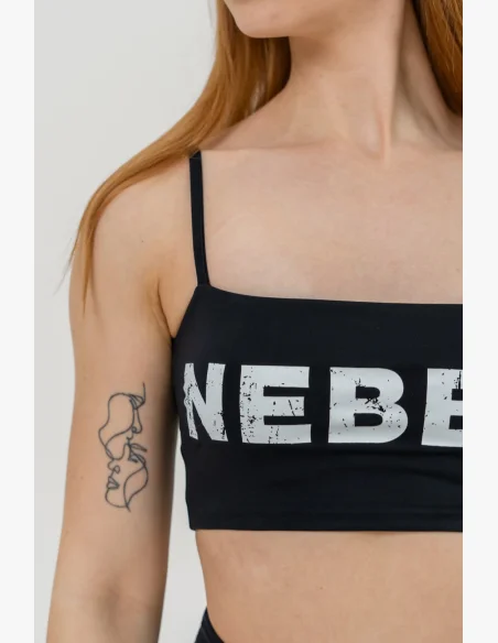 NEBBIA • NEBBIA Bandeau bra BACK CHECK black • Nebshop.cz