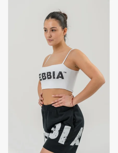 NEBBIA • NEBBIA Bandeau bra BACK CHECK white • Nebshop.cz