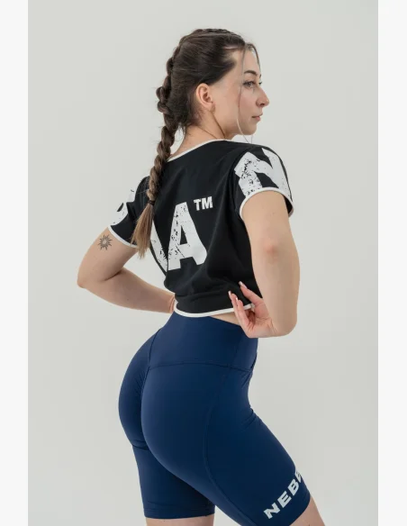 NEBBIA • NEBBIA Crop top t-shirt GAME ON black • Nebshop.cz