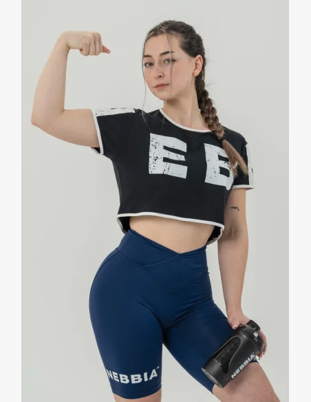 NEBBIA • NEBBIA Crop top t-shirt GAME ON black • Nebshop.cz