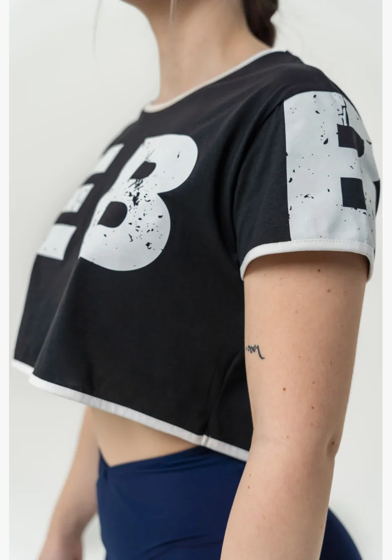 NEBBIA • NEBBIA Crop top t-shirt GAME ON black • Nebshop.cz