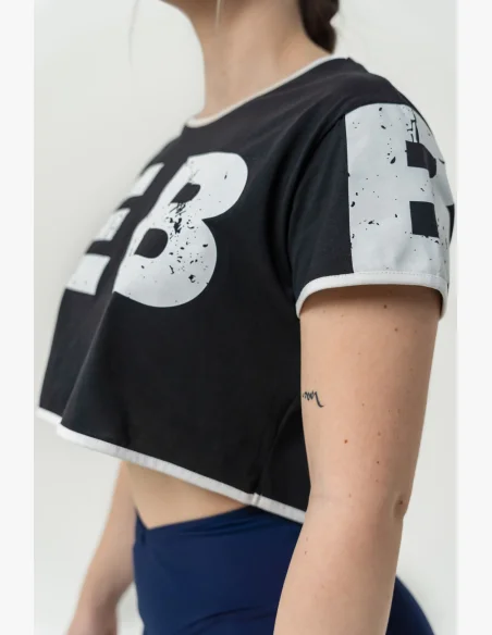 NEBBIA • NEBBIA Crop top t-shirt GAME ON black • Nebshop.cz