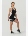 Sporty racer back design with a back cutout and thin straps provides you with complete freedom of movement and prevents overheating even during the most intense workouts.