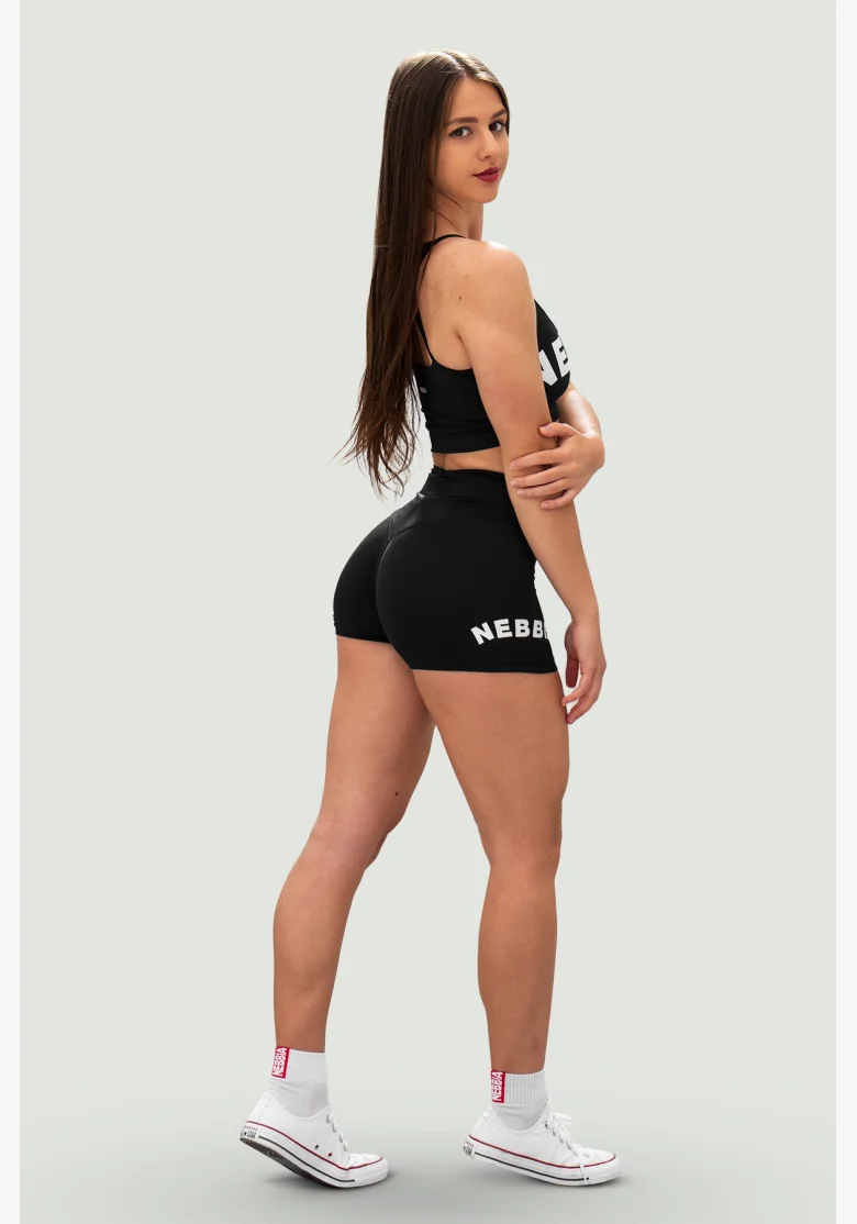 NEBBIA • NEBBIA High Waist 5" GYM HERO Shorts Black • Nebshop.cz