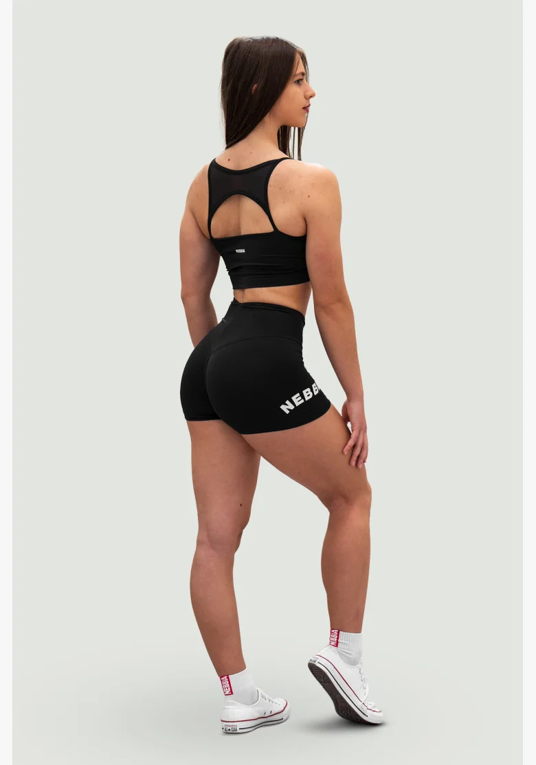 NEBBIA • NEBBIA High Waist 5" GYM HERO Shorts Black • Nebshop.cz