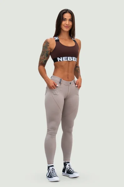 NEBBIA • NEBBIA Sports Bra with Medium Support ICONIC Brown • Nebshop.cz 2