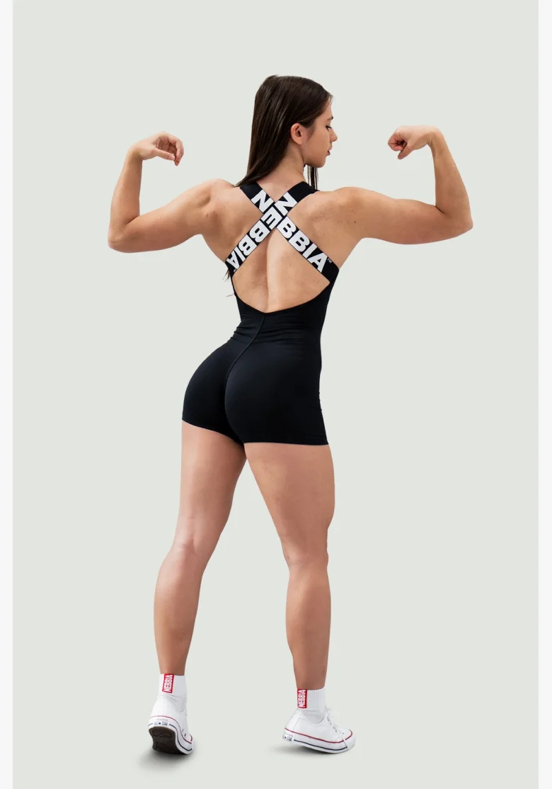 NEBBIA • NEBBIA Short Sports Jumpsuit 5″ GYM RAT Black • Nebshop.cz