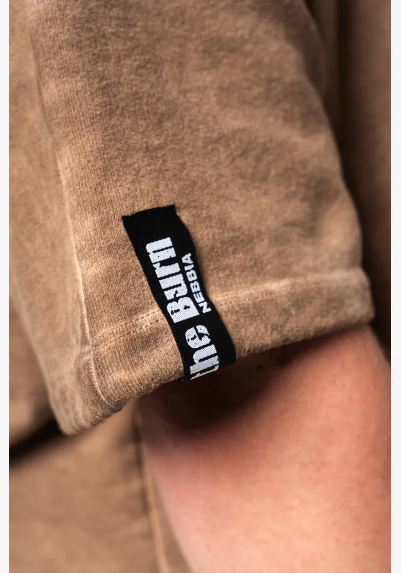 NEBBIA • NEBBIA Washed-off oversized shirt 90s THROWBACK light brown • Nebshop.cz