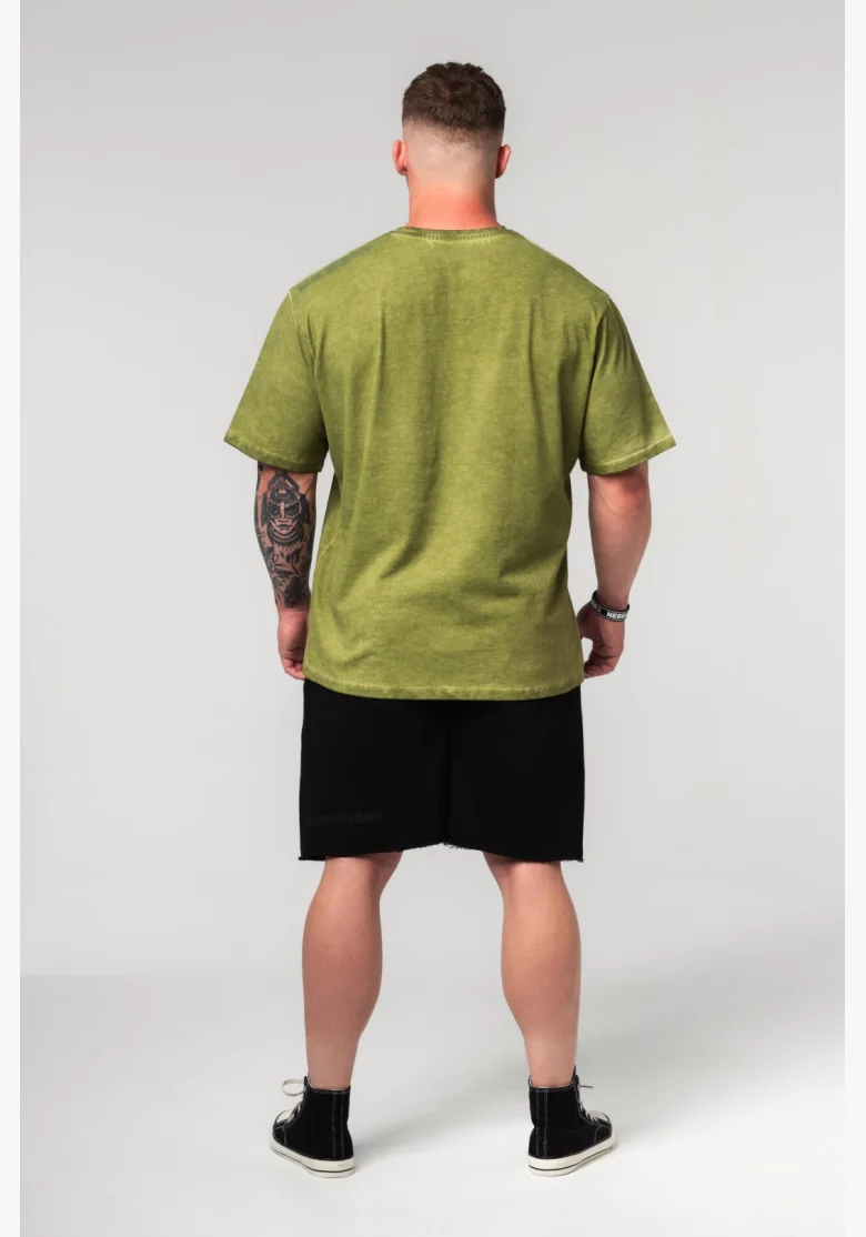 NEBBIA • NEBBIA Washed-off oversized t-shirt HERITAGE green • Nebshop.cz