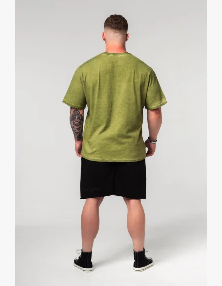 NEBBIA • NEBBIA Washed-off oversized t-shirt HERITAGE green • Nebshop.cz