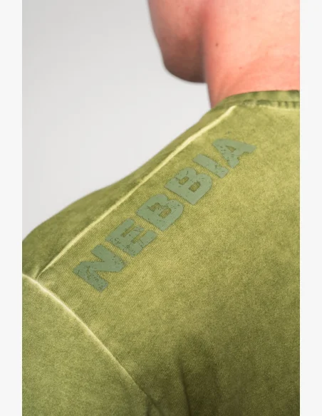NEBBIA • NEBBIA Washed-off oversized t-shirt HERITAGE green • Nebshop.cz
