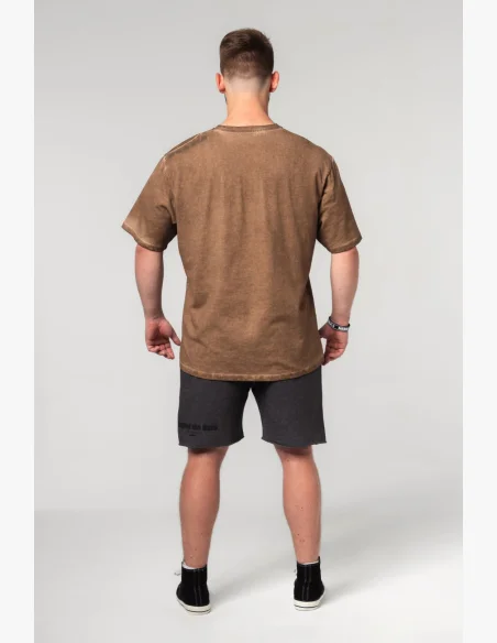 NEBBIA • NEBBIA Washed-off oversized t-shirt HERITAGE brown • Nebshop.cz