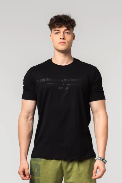 NEBBIA • NEBBIA Muscle fit t-shirt FLEXIN' black • Nebshop.cz