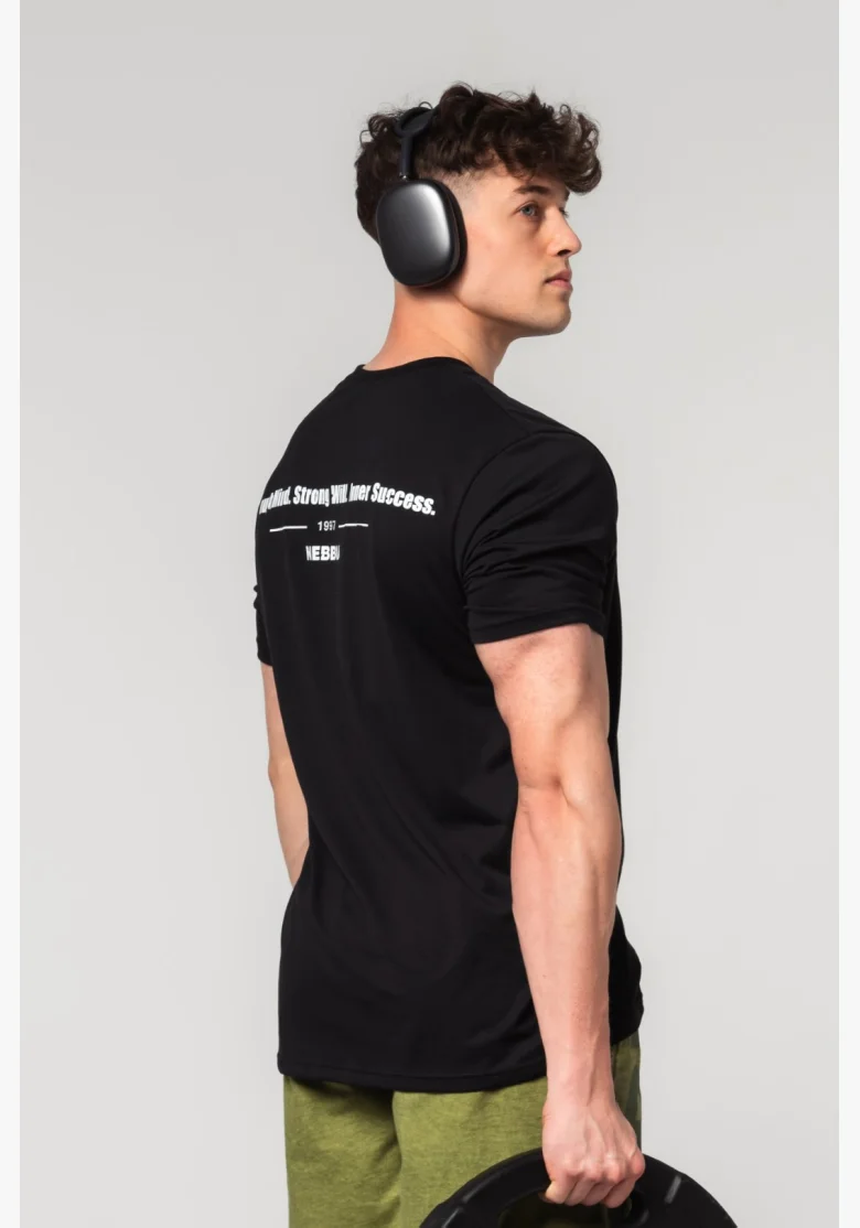 NEBBIA • NEBBIA Muscle fit t-shirt FLEXIN' black • Nebshop.cz
