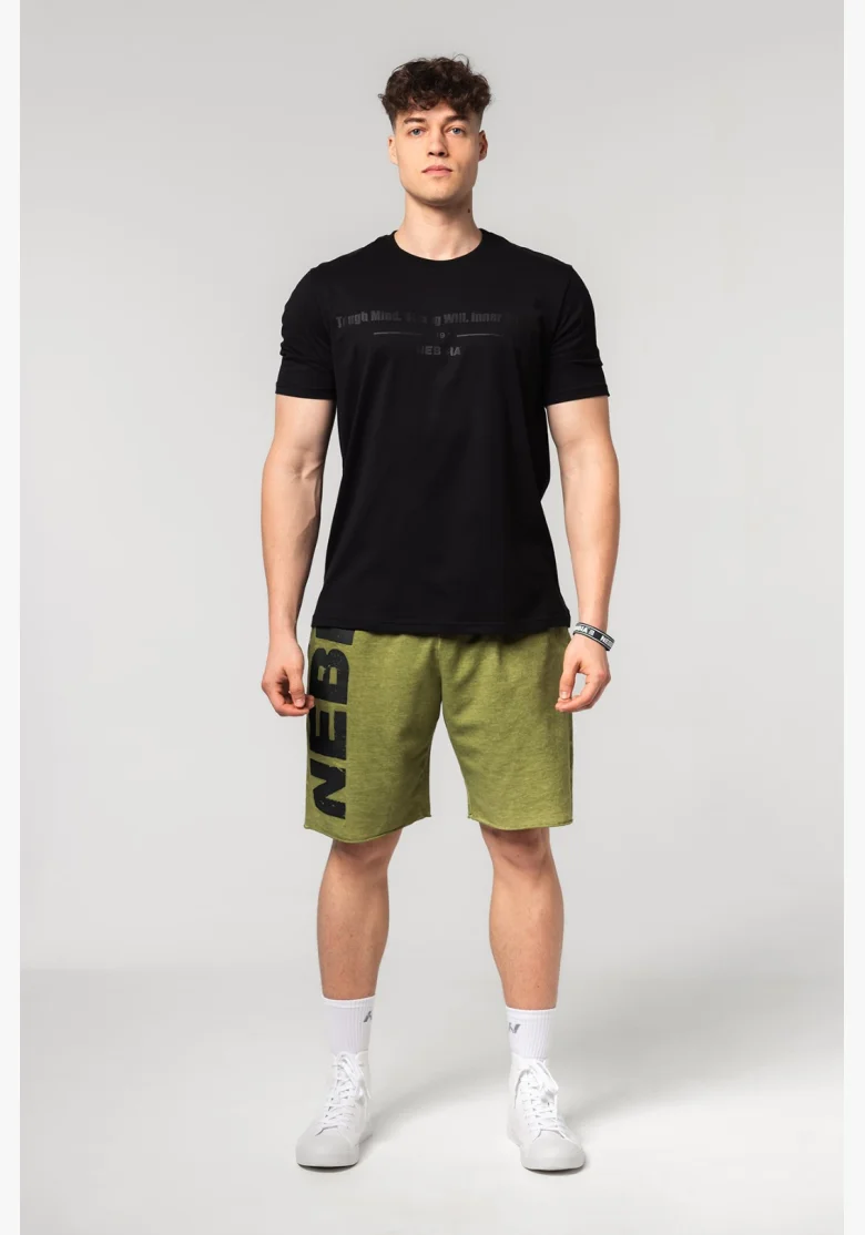 NEBBIA • NEBBIA Muscle fit t-shirt FLEXIN' black • Nebshop.cz