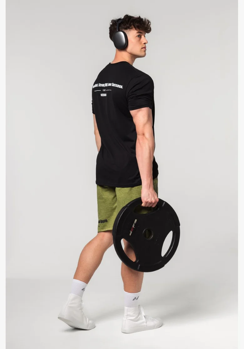 NEBBIA • NEBBIA Muscle fit t-shirt FLEXIN' black • Nebshop.cz