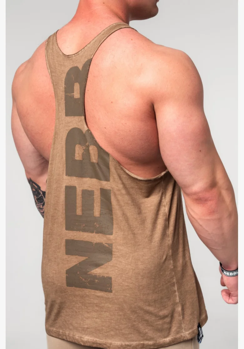 NEBBIA • NEBBIA Washed-off oversized tank top MAX OUT brown • Nebshop.cz