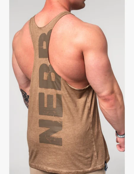 NEBBIA • NEBBIA Washed-off oversized tank top MAX OUT brown • Nebshop.cz