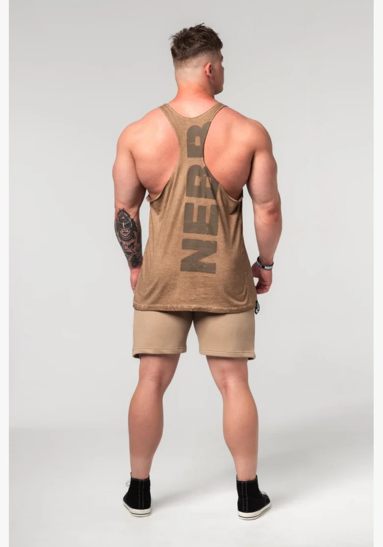 NEBBIA • NEBBIA Washed-off oversized tank top MAX OUT brown • Nebshop.cz