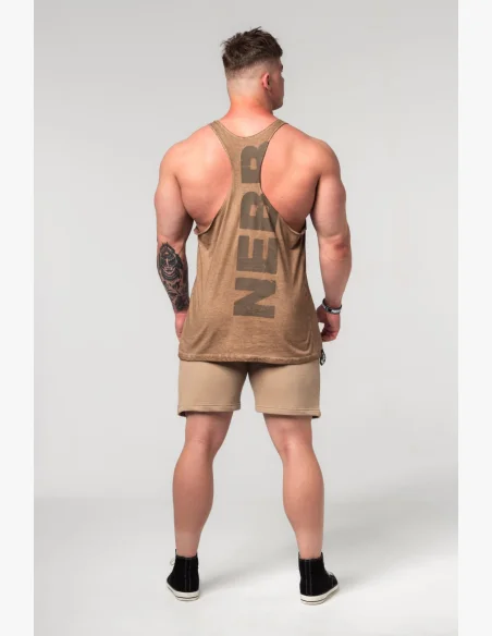 NEBBIA • NEBBIA Washed-off oversized tank top MAX OUT brown • Nebshop.cz