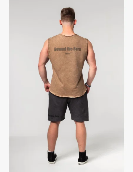 NEBBIA • NEBBIA Washed-off sleeveless sweatshirt BEASTIN' brown • Nebshop.cz