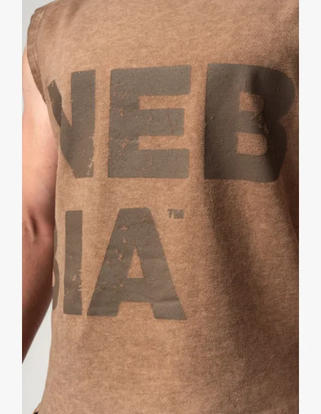 NEBBIA • NEBBIA Washed-off sleeveless sweatshirt BEASTIN' brown • Nebshop.cz