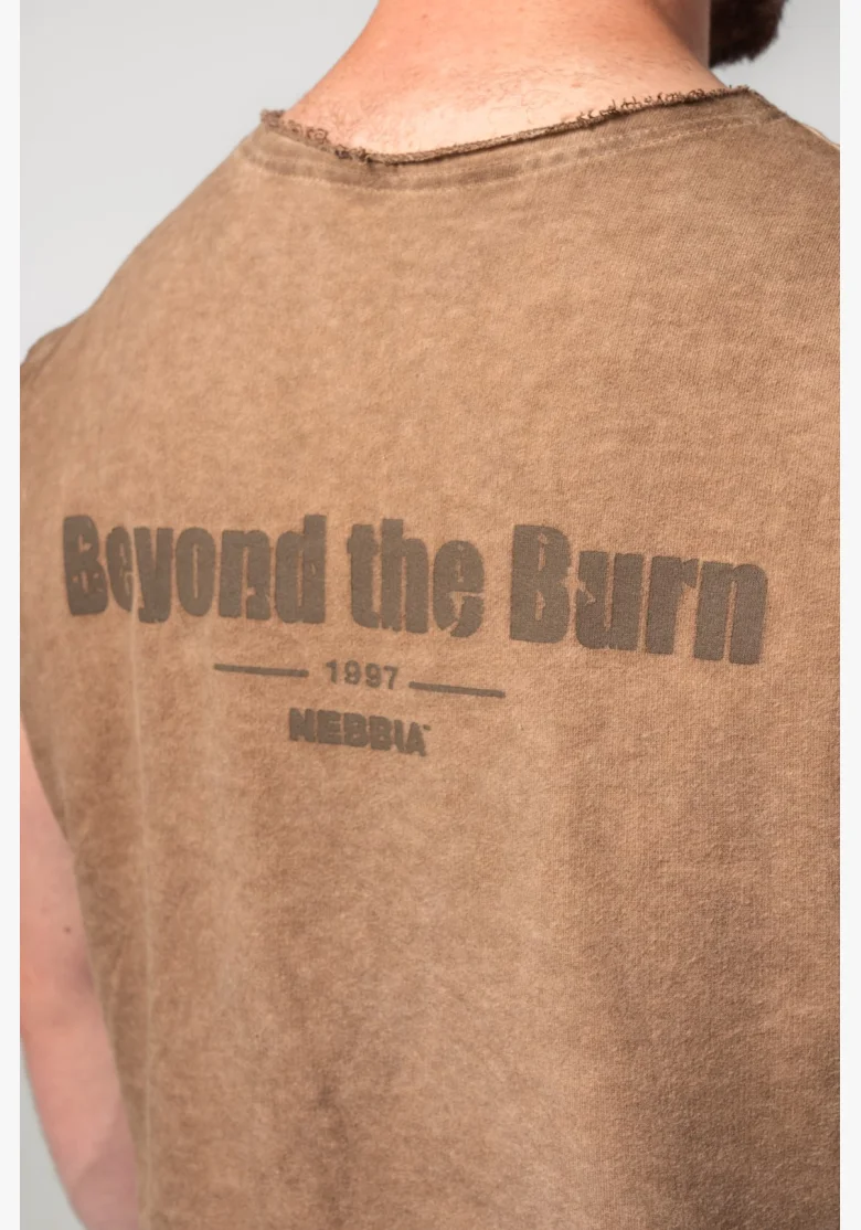 NEBBIA • NEBBIA Washed-off sleeveless sweatshirt BEASTIN' brown • Nebshop.cz