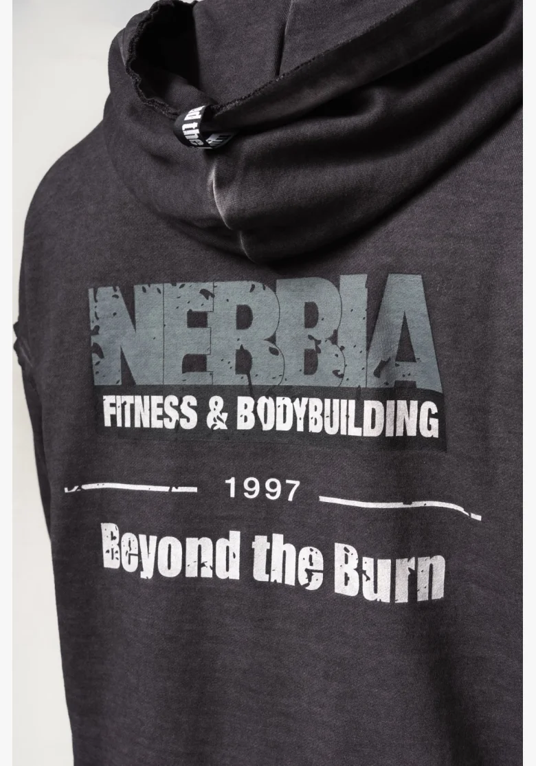 NEBBIA • NEBBIA Washed-off zip hoodie GYM BRO black • Nebshop.com