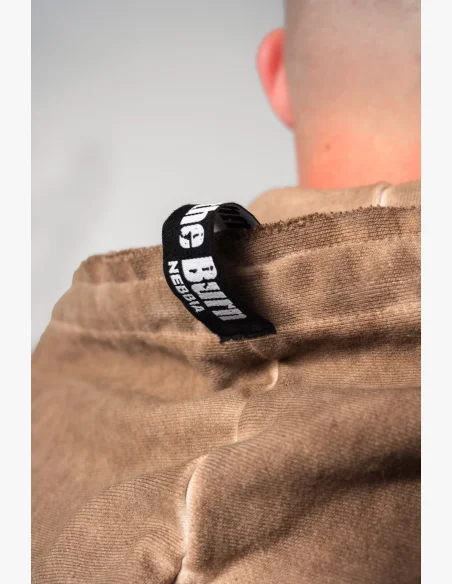NEBBIA • NEBBIA Washed-off zip hoodie GYM BRO brown • Nebshop.com