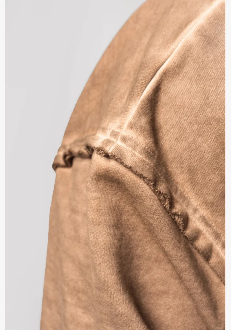 NEBBIA • NEBBIA Washed-off zip hoodie GYM BRO brown • Nebshop.com