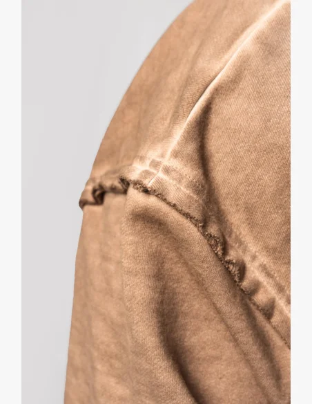 NEBBIA • NEBBIA Washed-off zip hoodie GYM BRO brown • Nebshop.com