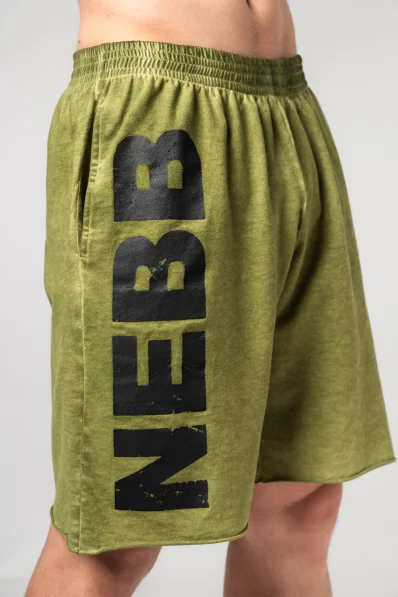 NEBBIA • NEBBIA Washed-off sweat shorts NO BS green • Nebshop.cz 2