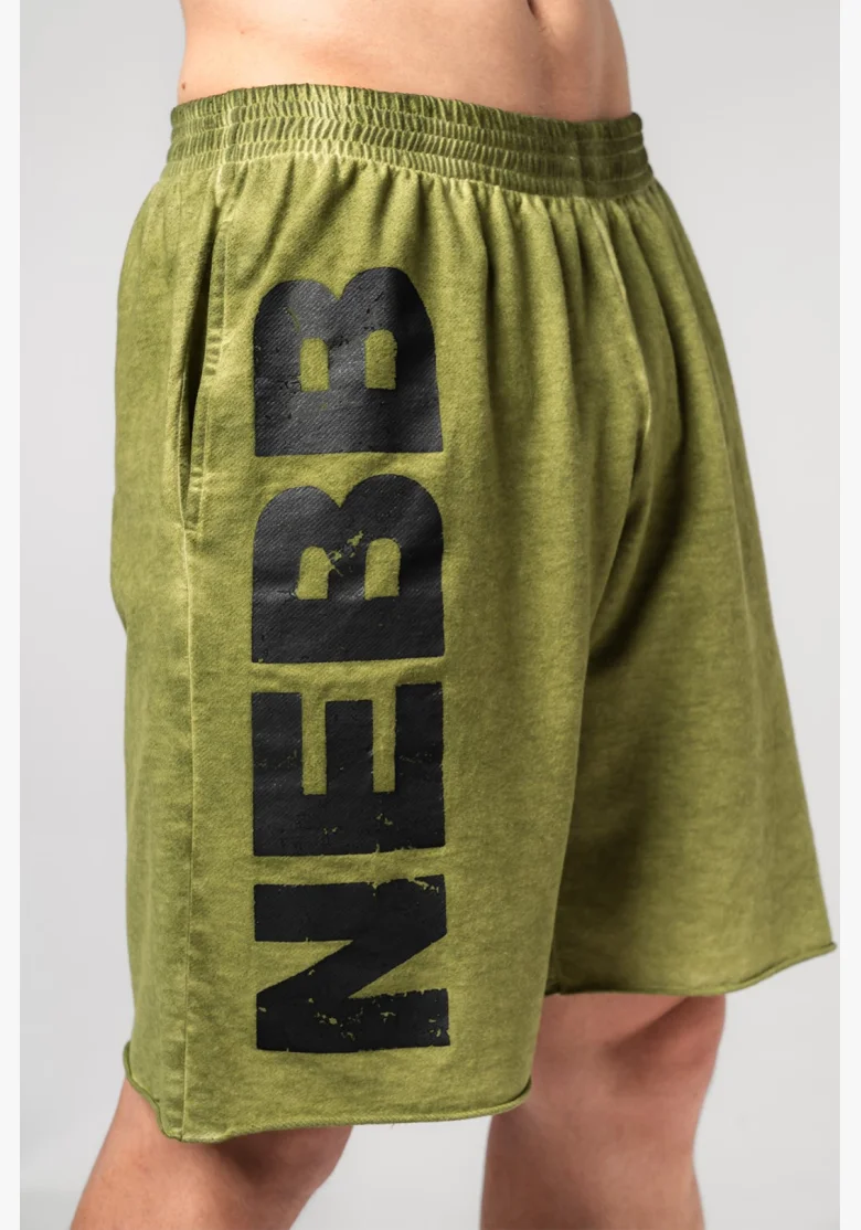 NEBBIA • NEBBIA Washed-off sweat shorts NO BS green • Nebshop.cz