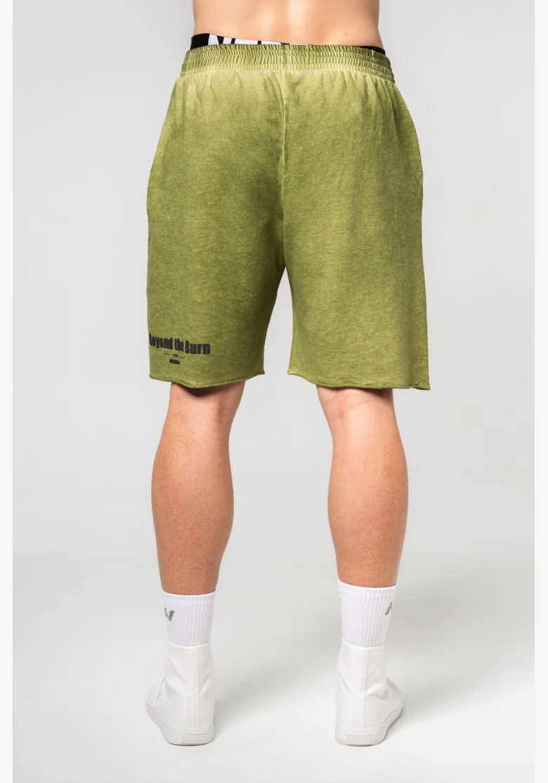 NEBBIA • NEBBIA Washed-off sweat shorts NO BS green • Nebshop.cz