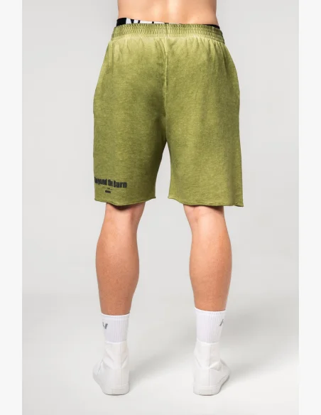 NEBBIA • NEBBIA Washed-off sweat shorts NO BS green • Nebshop.cz