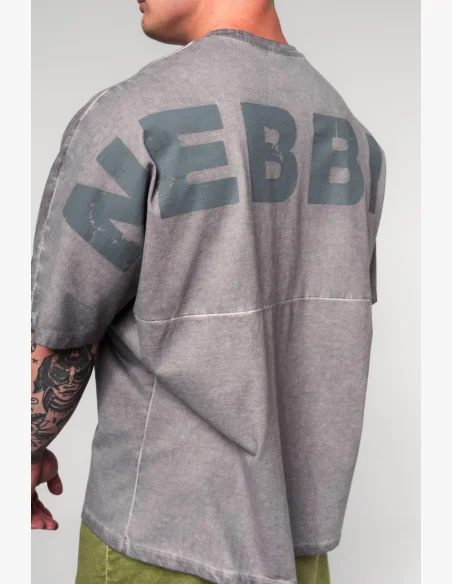 NEBBIA • NEBBIA Washed-off oversized t-shirt NO SHORTCUTS gray • Nebshop.com