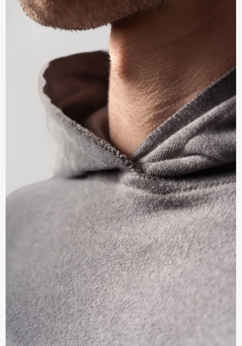 NEBBIA • NEBBIA Washed-off oversized hoodie with hood NO BS gray • Nebshop.cz