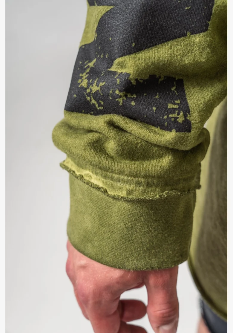 NEBBIA • NEBBIA Washed-off oversized hoodie with hood NO BS green • Nebshop.cz