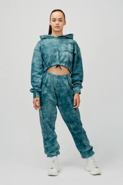 NEBBIA • NEBBIA Re-fresh women's crop hoodie with hood green • Nebshop.cz 2