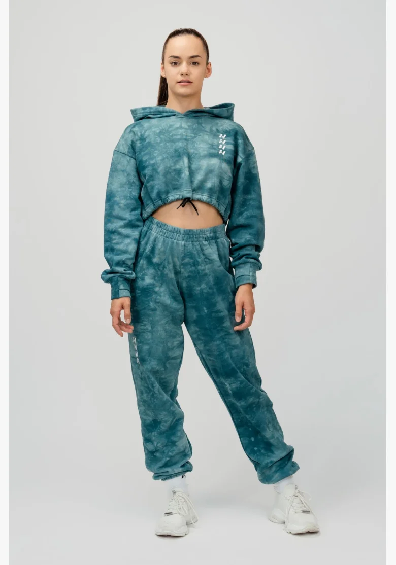 NEBBIA • NEBBIA Re-fresh women's crop hoodie with hood green • Nebshop.cz